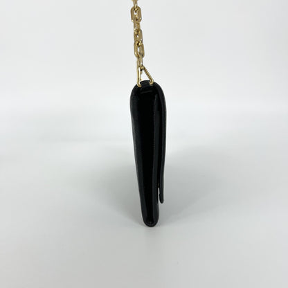 Prada Chain Saffiano Leather, Black, Leather, Crossbody Bag