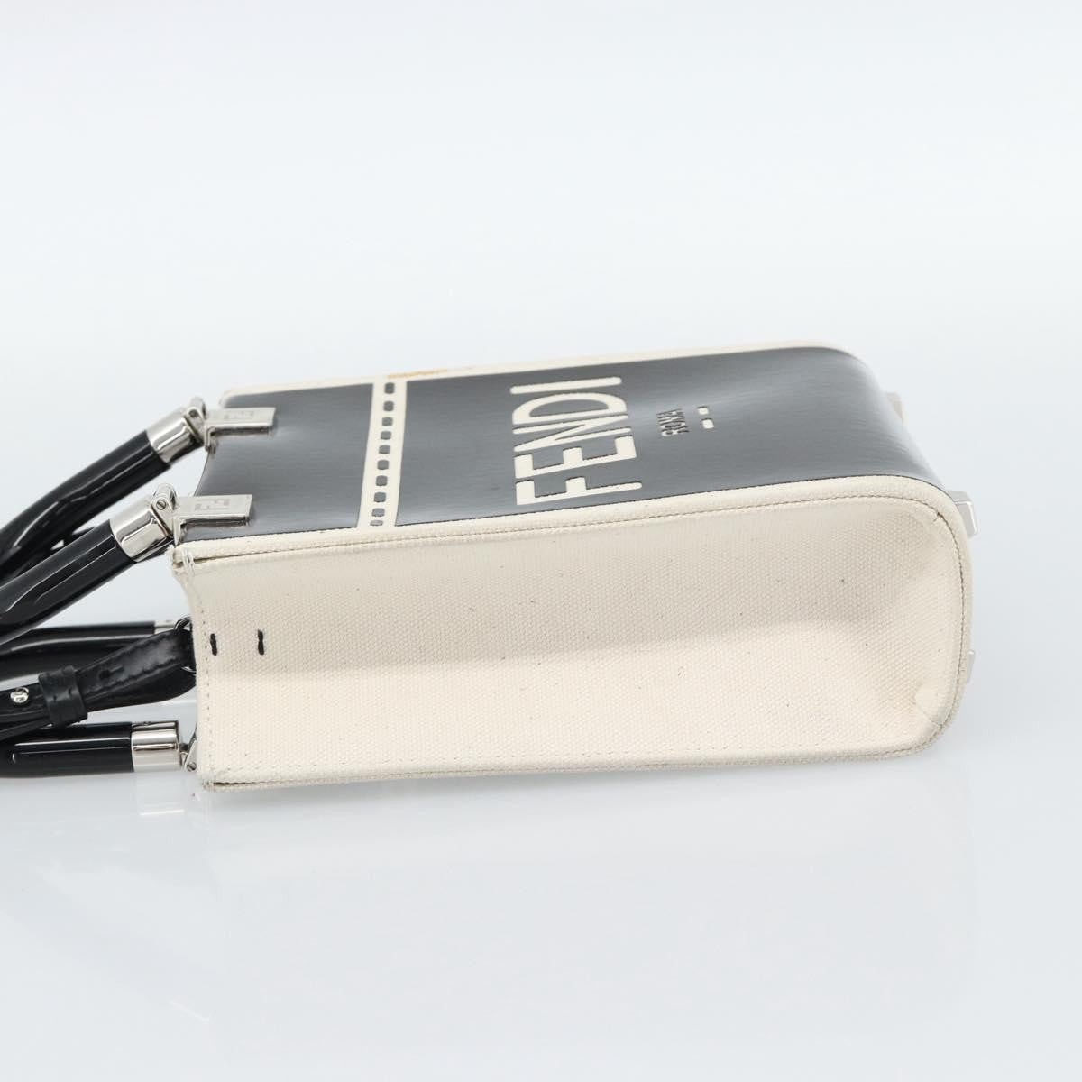 Fendi Sunshine Shopper Patent and Canvas, Black, Patent Leather, Tote Bag
