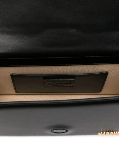 Jacquemus Le Grand Bambino Flap Bag Leather, BLACK, LEATHER, Handbag