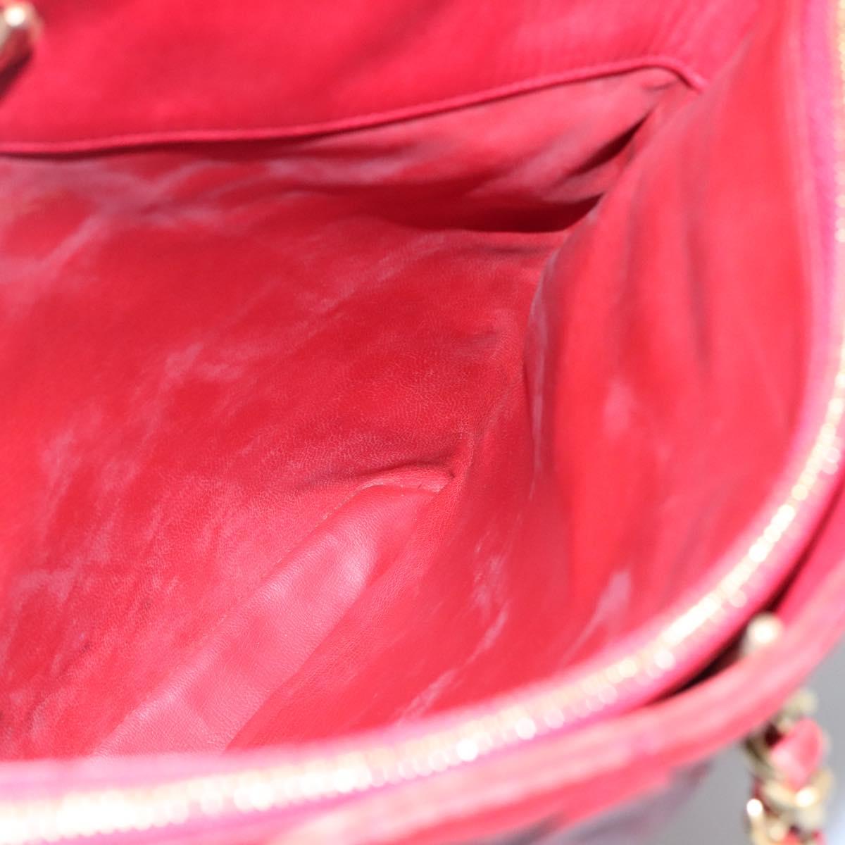 Chanel Chanel vintage cc chain leather, RED, LEATHER, Shoulder bag
