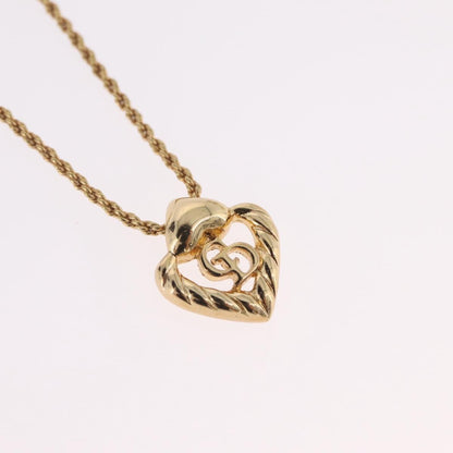 Christian Dior Vintage CD Heart Pendant Metal, Gold, Metal, Necklace