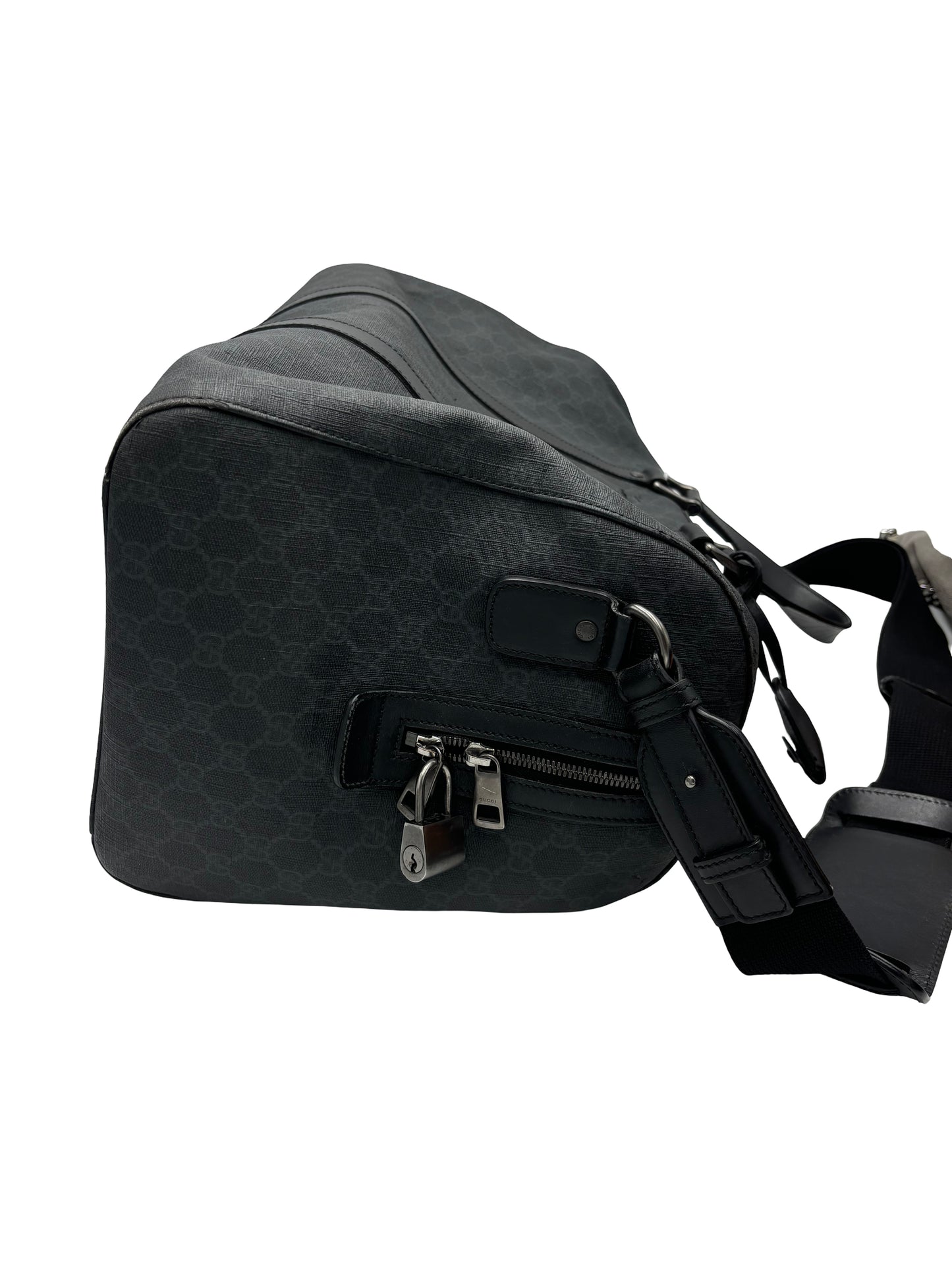 Gucci GG Supreme Carry-On Duffle Bag GG Canvas and Leather, Black, Canvas, Travel Bag
