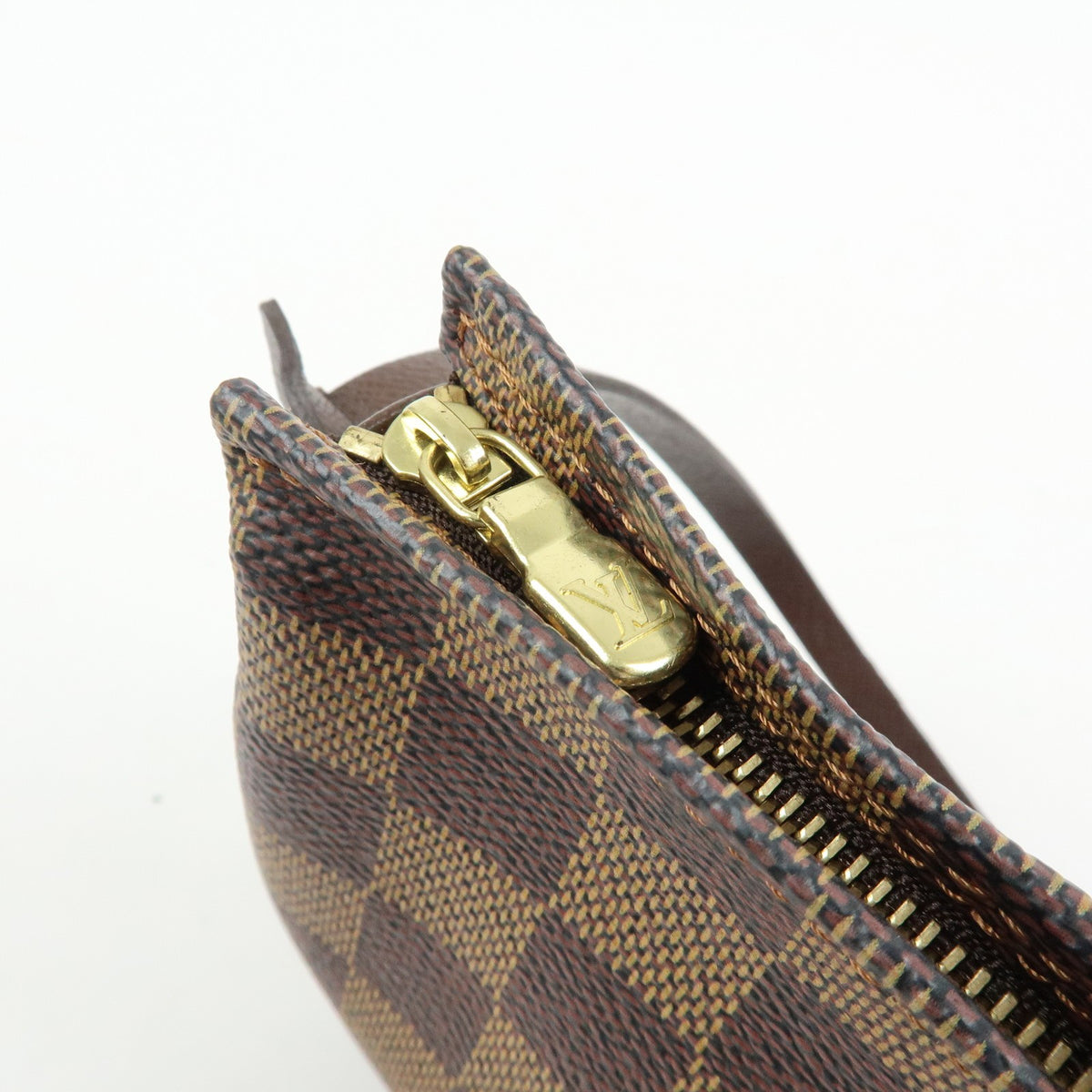 Louis Vuitton Trousse Make Up Damier, Brown, Canvas, Clutch