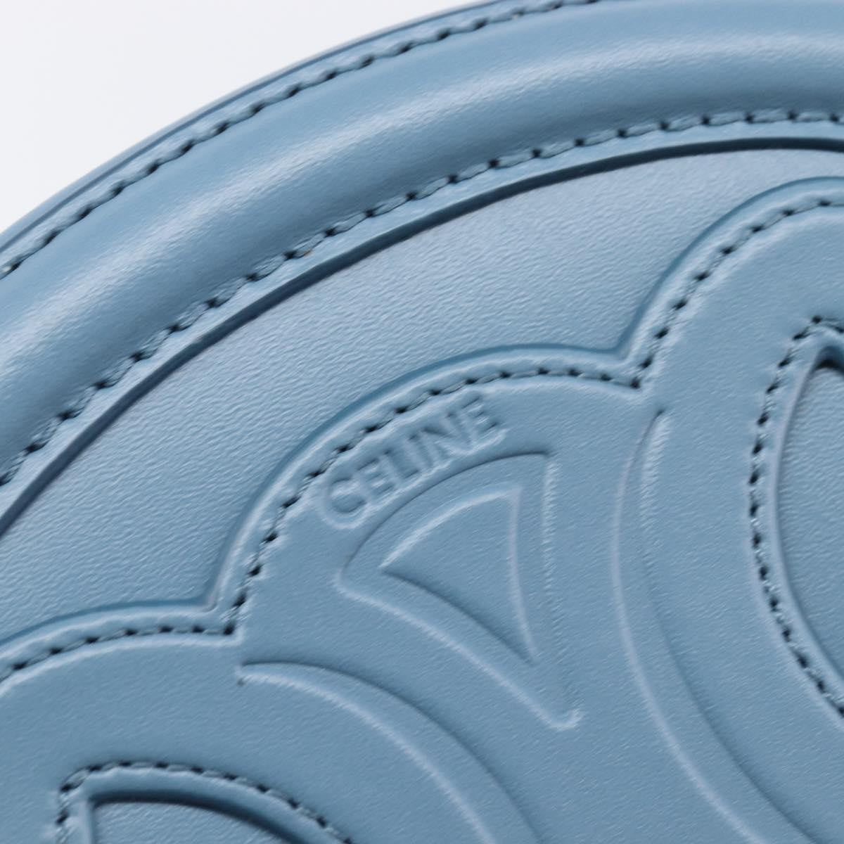 Celine Triomphe Oval Leather, Blue, Leather, Crossbody Bag
