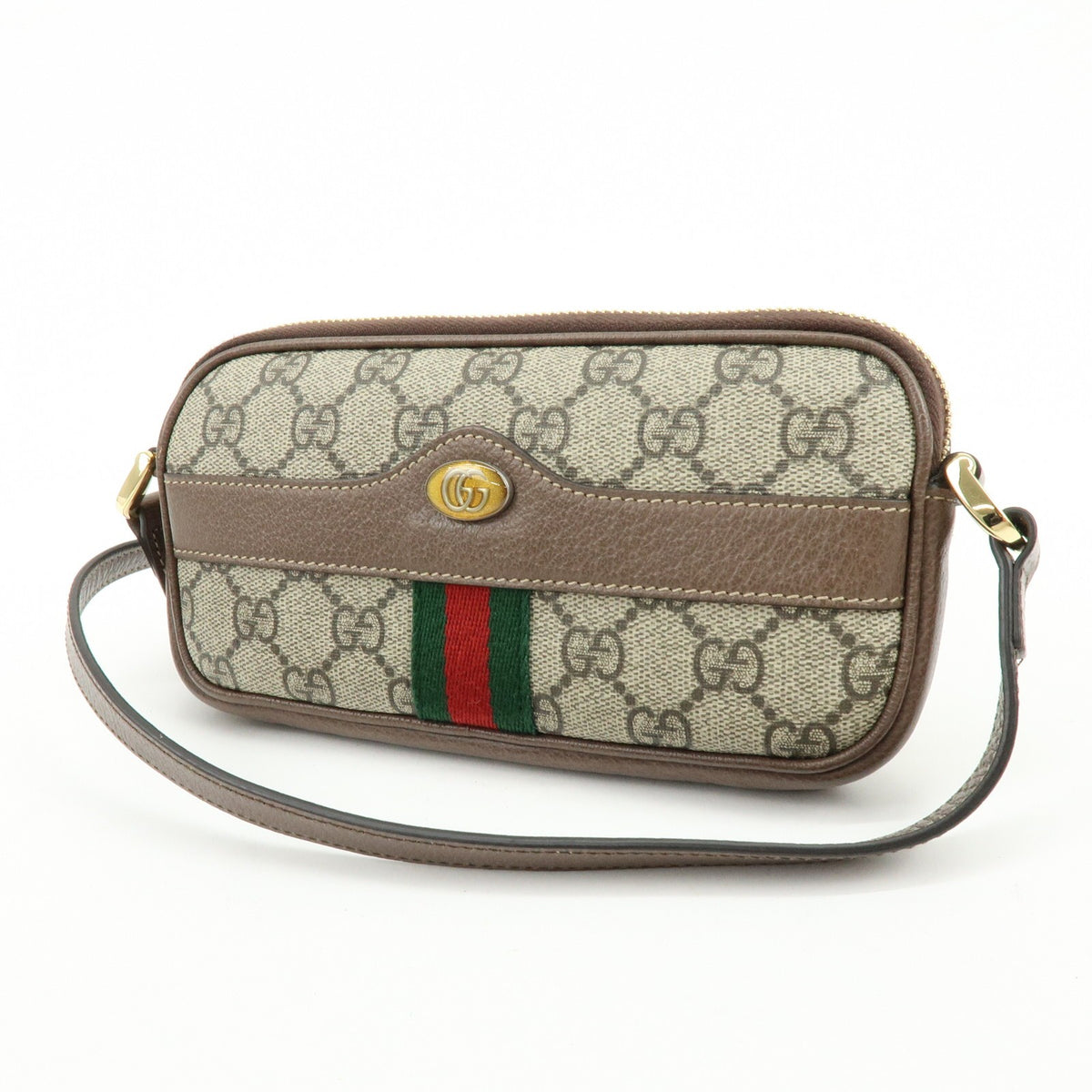 Gucci Ophidia GG Coated Canvas, Brown, Leather, Crossbody Bag