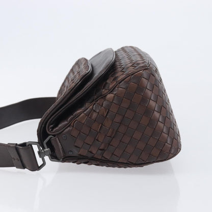 Bottega Veneta Intrecciato Shoulder Leather, Brown, Leather, Shoulder Bag