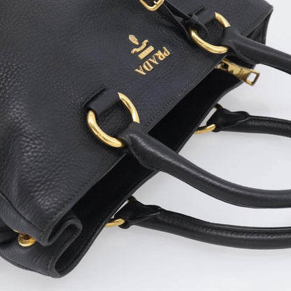 Prada Vintage Leather, Black, Leather, Handbag