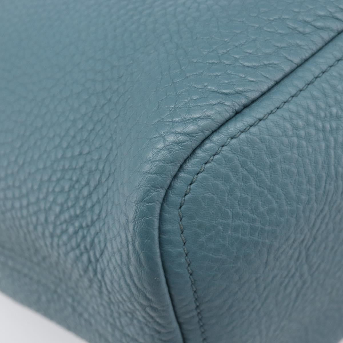 Prada Rolled Hobo Vitello Daino, Blue, Leather, Shoulder Bag