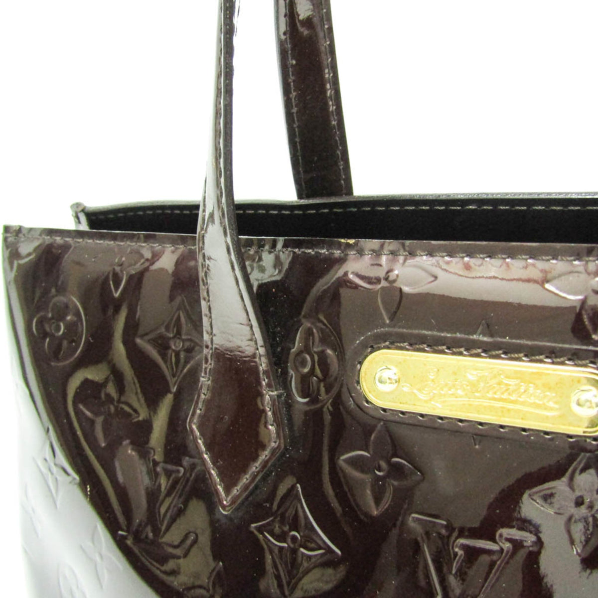 Louis Vuitton Wilshire Monogram Vernis, Burgundy, Patent Leather, Handbag