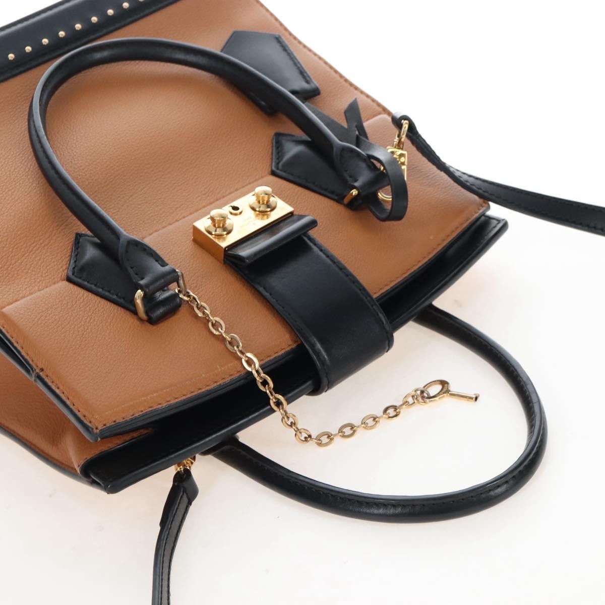 Louis Vuitton Cour Marly Leather with Studded Detail, Beige, Leather, Handbag