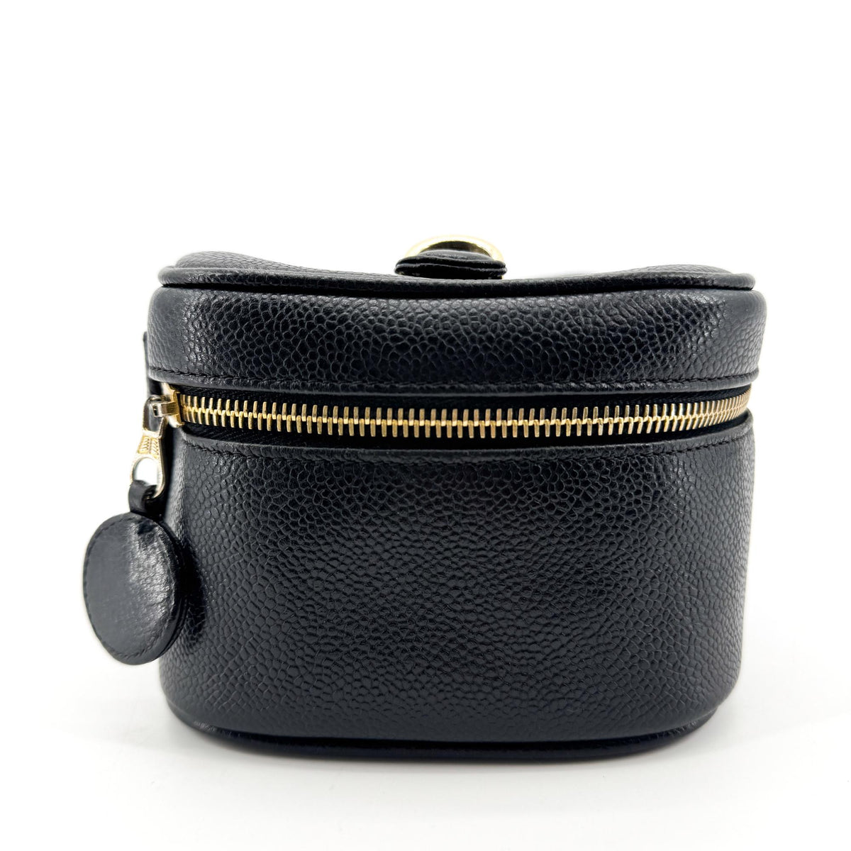 Chanel Vintage Timeless Cosmetic Case Caviar, Black, Leather, Clutch