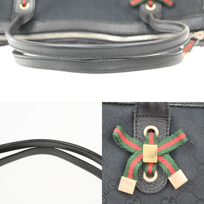 Gucci Princy Tote GG Canvas and leather, Black, Canvas, Tote Bag