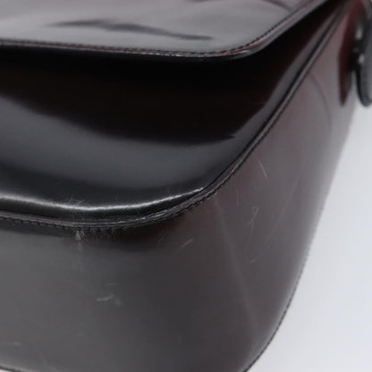 Prada Shoulder Leather, Burgundy, Patent Leather, Shoulder Bag