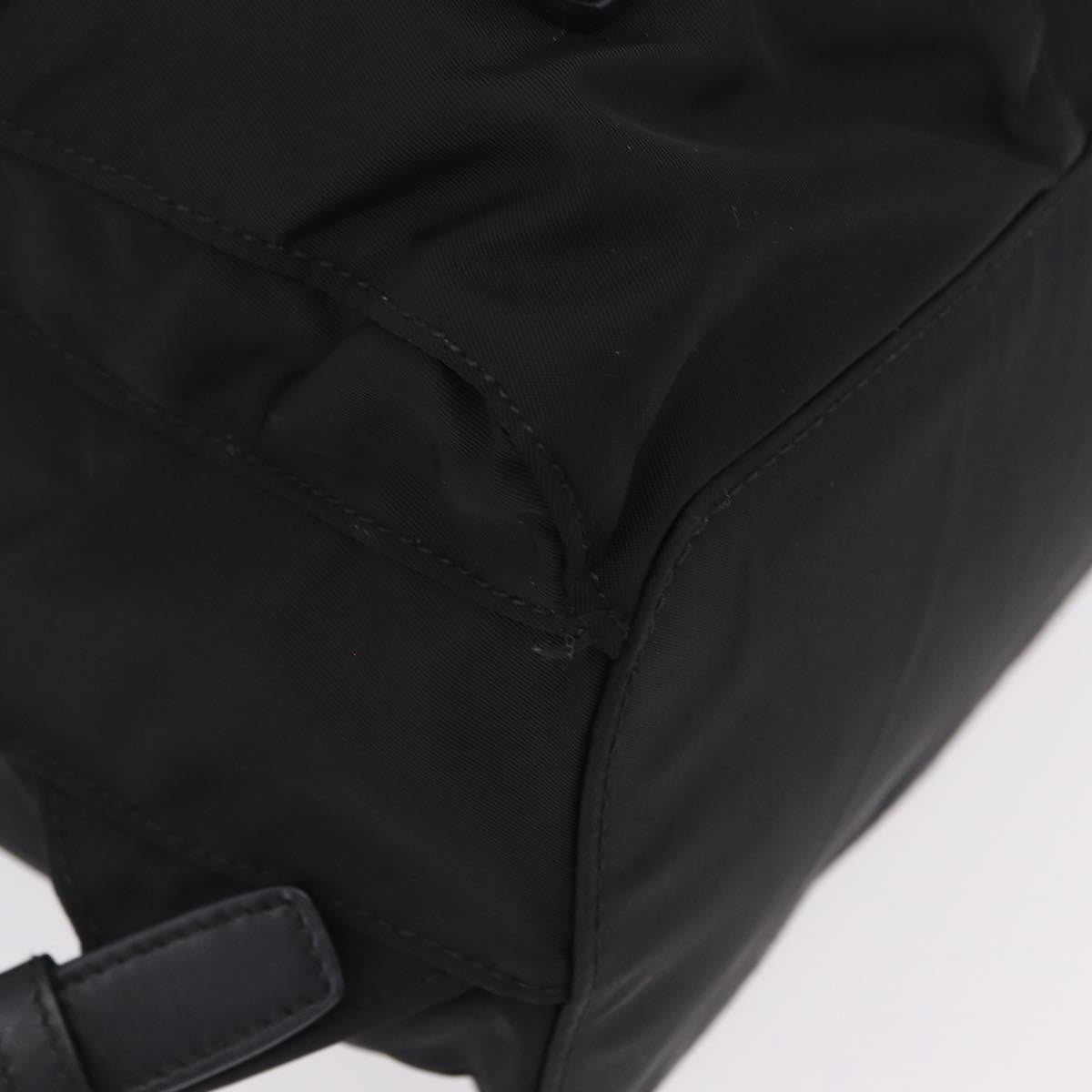 Prada Double Pocket Backpack Chain Re-Nylon, Black, Nylon, Shoulder Bag
