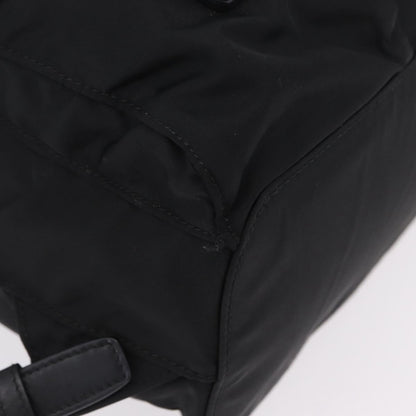 Prada Double Pocket Backpack Chain Re-Nylon, Black, Nylon, Shoulder Bag