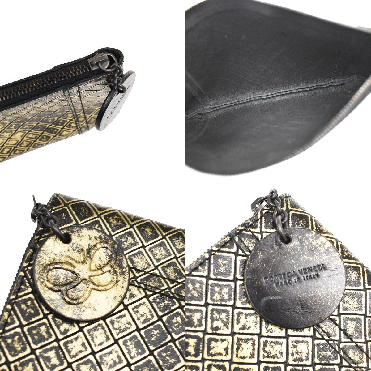 Bottega Veneta Messenger Butterfly Intrecciomirage Intarsio Leather, Gold, Leather, Handbag