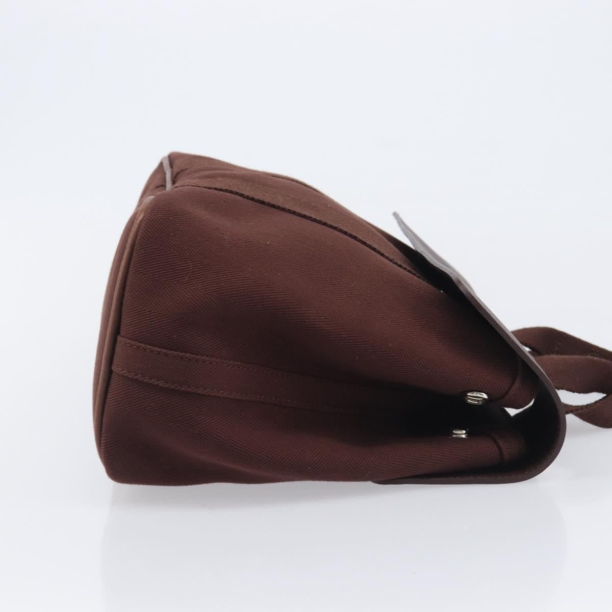 Hermes Valparaiso Toile and Leather, Brown, Canvas, Handbag