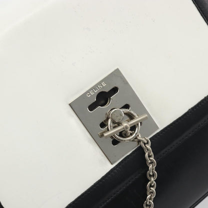 Celine Vintage Macadam Canvas, White, Leather, Shoulder Bag