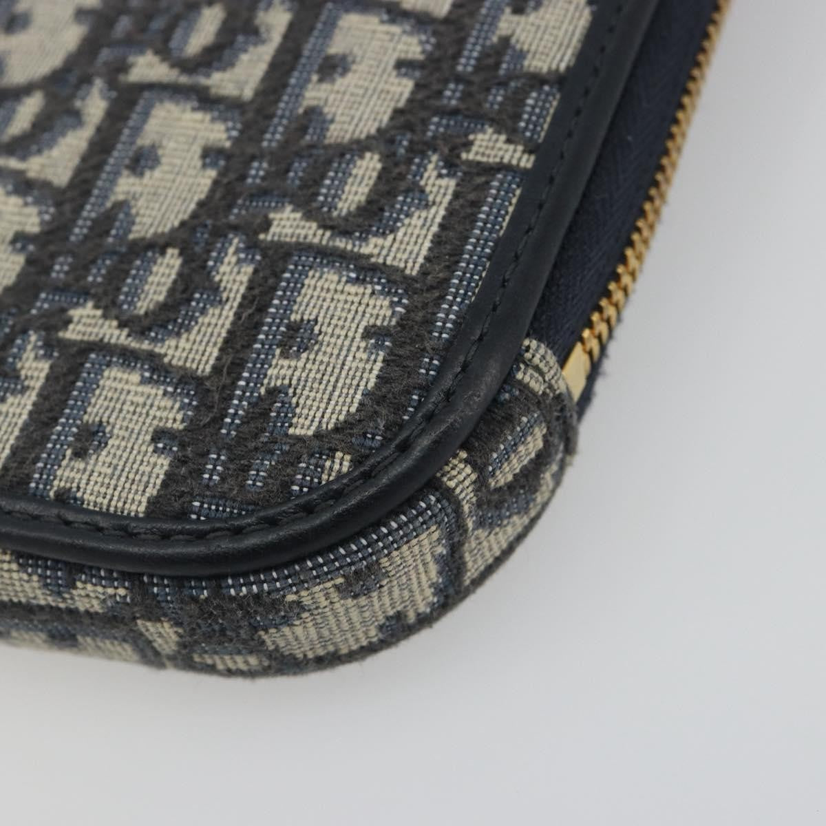 Christian Dior 30 Montaigne Phone Holder on Chain Oblique Canvas, Navy, Canvas, Clutch