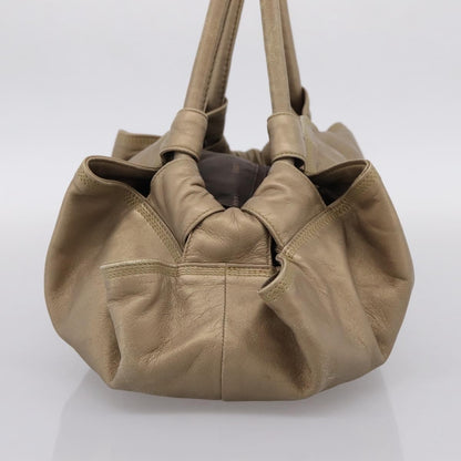 Loewe Aire Leather, Gold, Leather, Shoulder Bag