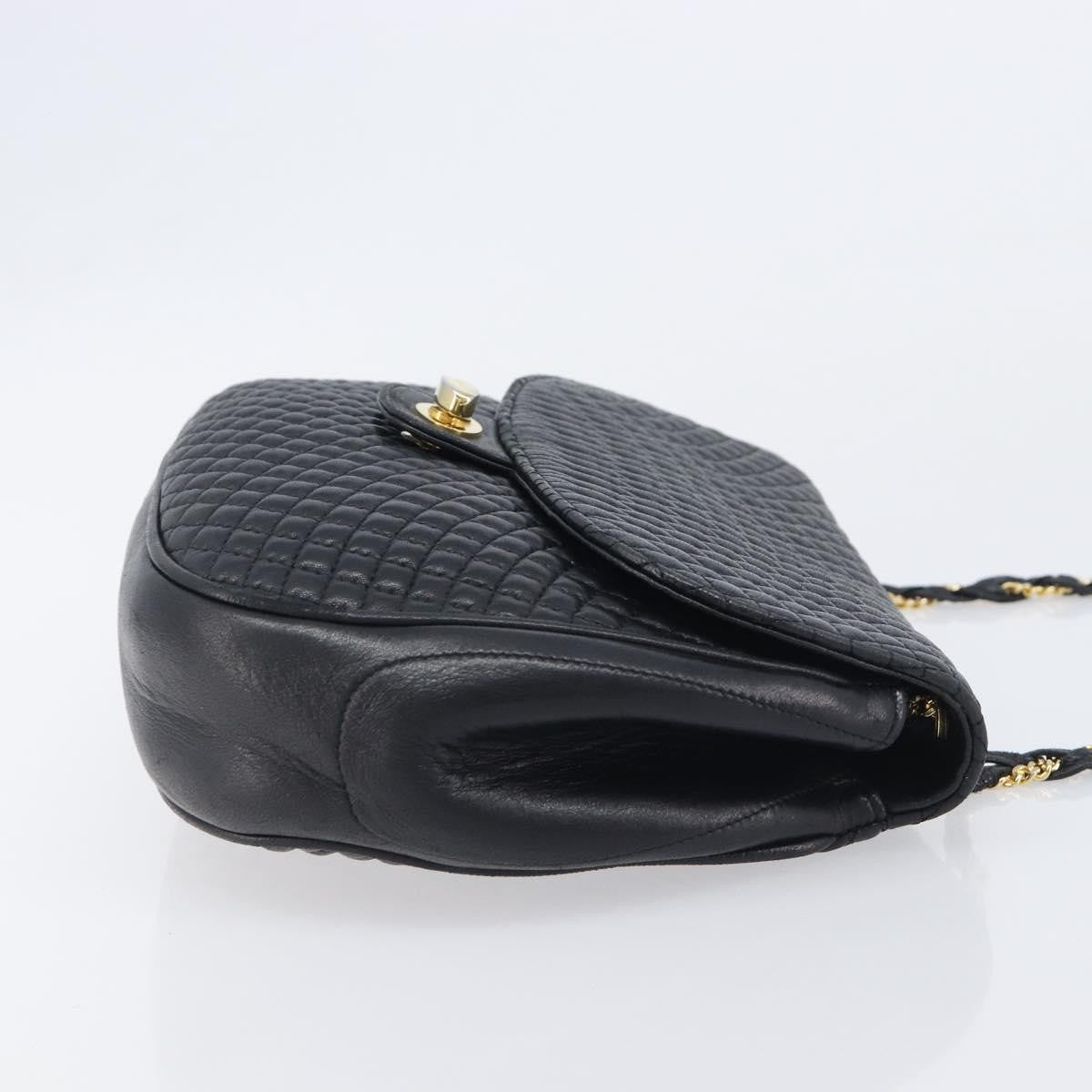 Bally Vintage Quilted Leather, Black, Leather, Shoulder Bag