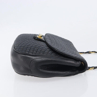 Bally Vintage Quilted Leather, Black, Leather, Shoulder Bag