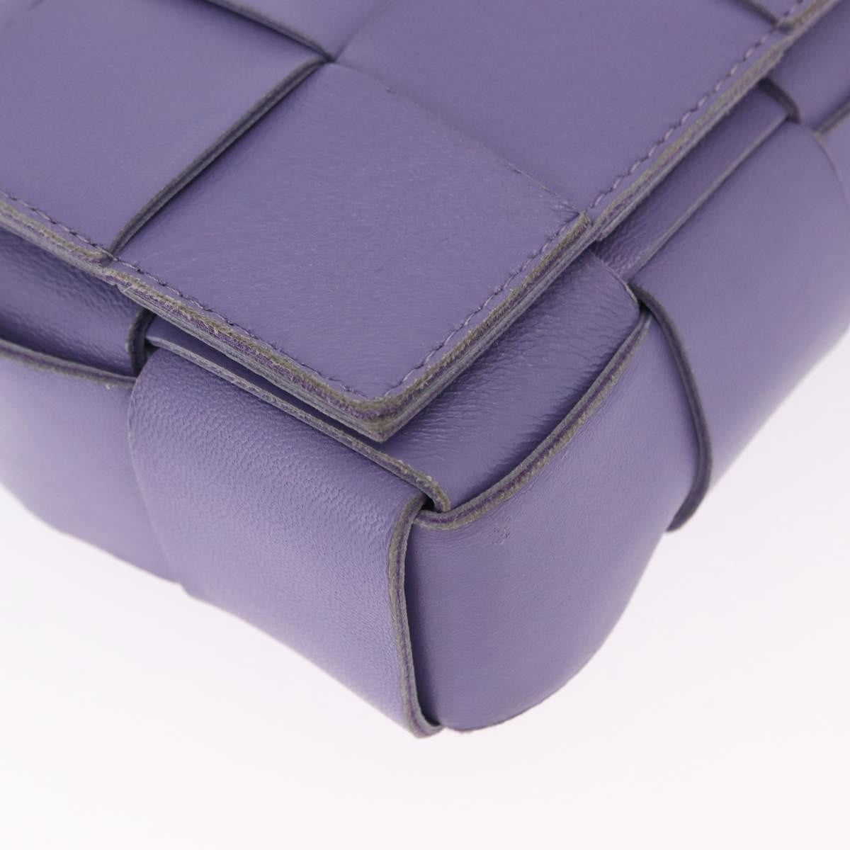 Bottega Veneta Cassette Maxi Intrecciato Leather, Purple, Leather, Crossbody Bag