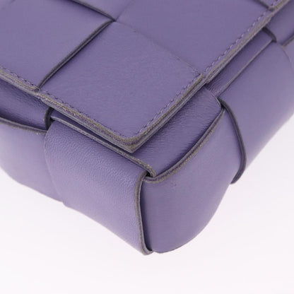Bottega Veneta Cassette Maxi Intrecciato Leather, Purple, Leather, Crossbody Bag