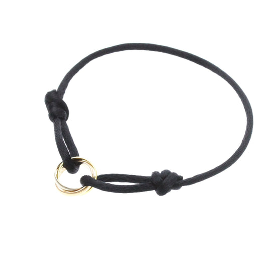 Cartier Trinity On Cord Silk Cord with 18K Tricolor Gold, Gold, Yellow Gold, Bracelet