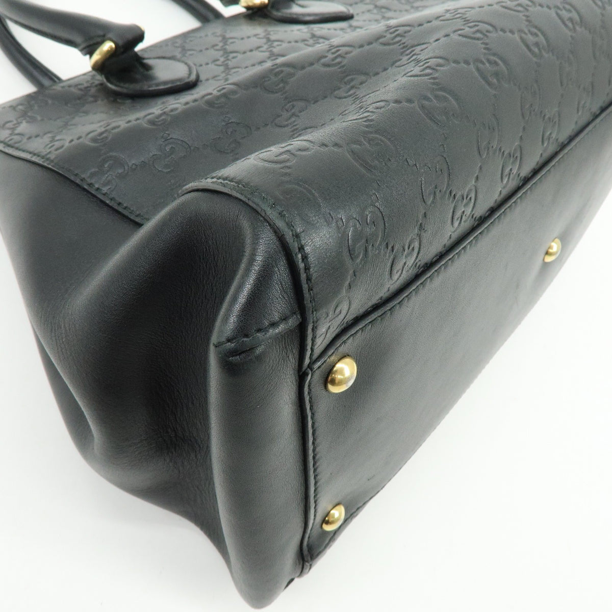 Gucci Soft Signature Convertible Top Handle Guccissima Leather, Black, Leather, Handbag