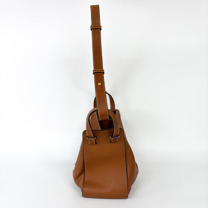 Loewe Hammock Leather, Brown, Leather, Handbag