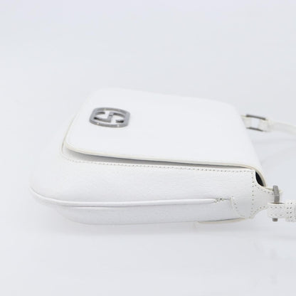 Gucci Shoulder Leather, White, Leather, Shoulder Bag
