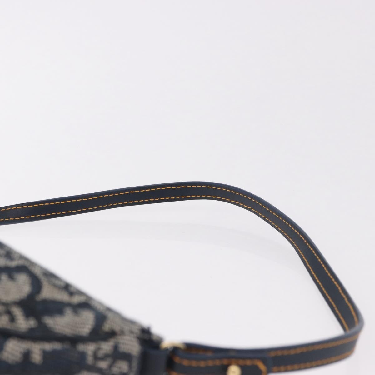 Christian Dior Vintage Saddle Bag Canvas, Navy, Canvas, Clutch