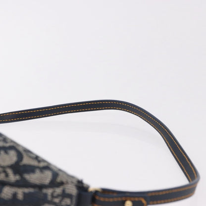 Christian Dior Vintage Saddle Bag Canvas, Navy, Canvas, Clutch