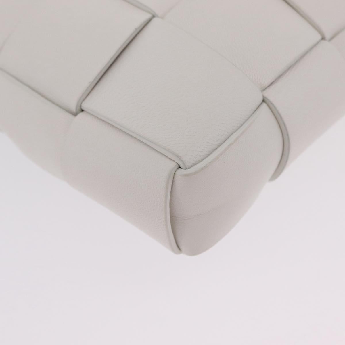 Bottega Veneta The Snap Clutch Maxi Intrecciato Leather with Wood and Metal, White, Leather, Clutch
