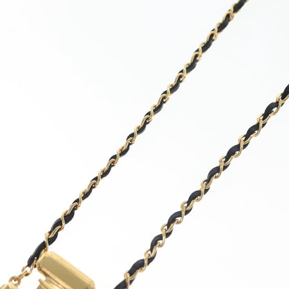 "Chanel CC Perfume Bottle Pendant Chain Long Metal with Leather, Crystals and Faux Pearl", Gold, Metal, Necklace