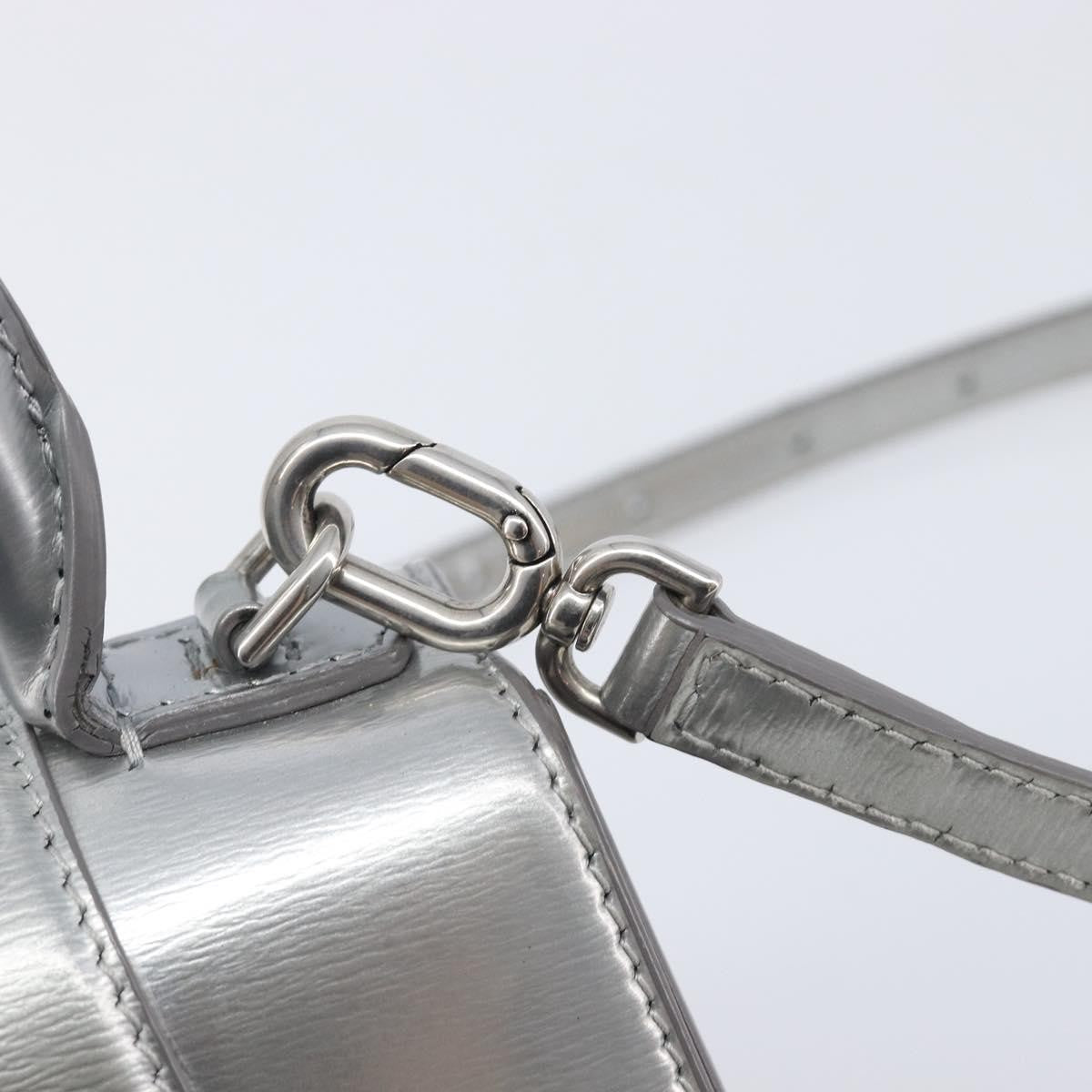Balenciaga Hourglass Top Handle Leather, Silver, Leather, Handbag