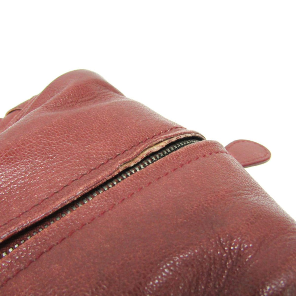 Bottega Veneta Zip Boston Intrecciato Nappa, Red, Leather, Handbag