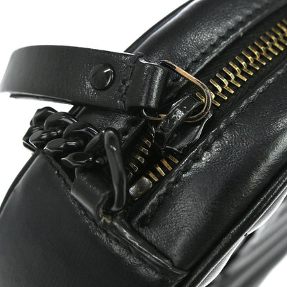 Saint Laurent Vinyle Round Camera Matelasse Chevron Leather, Black, Leather, Crossbody Bag
