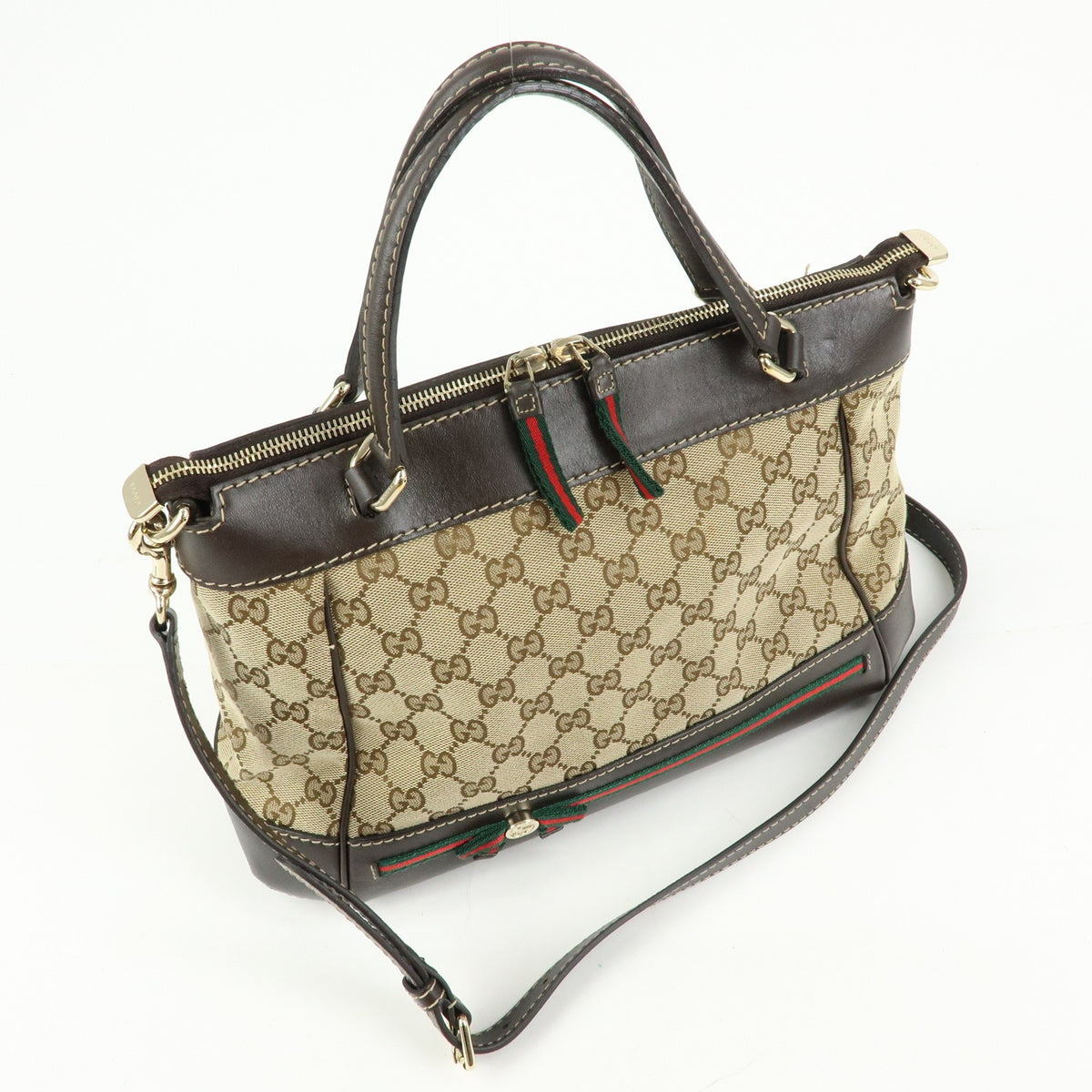 Gucci Mayfair Convertible GG Canvas, Beige, Canvas, Tote Bag