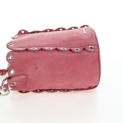 Miu Miu Convertible Bucket Leather with Applique, Pink, Suede, Handbag
