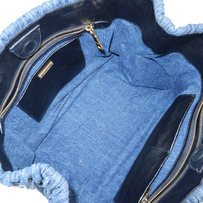 Miu Miu Convertible Matelasse Denim, Blue, Denim, Tote Bag