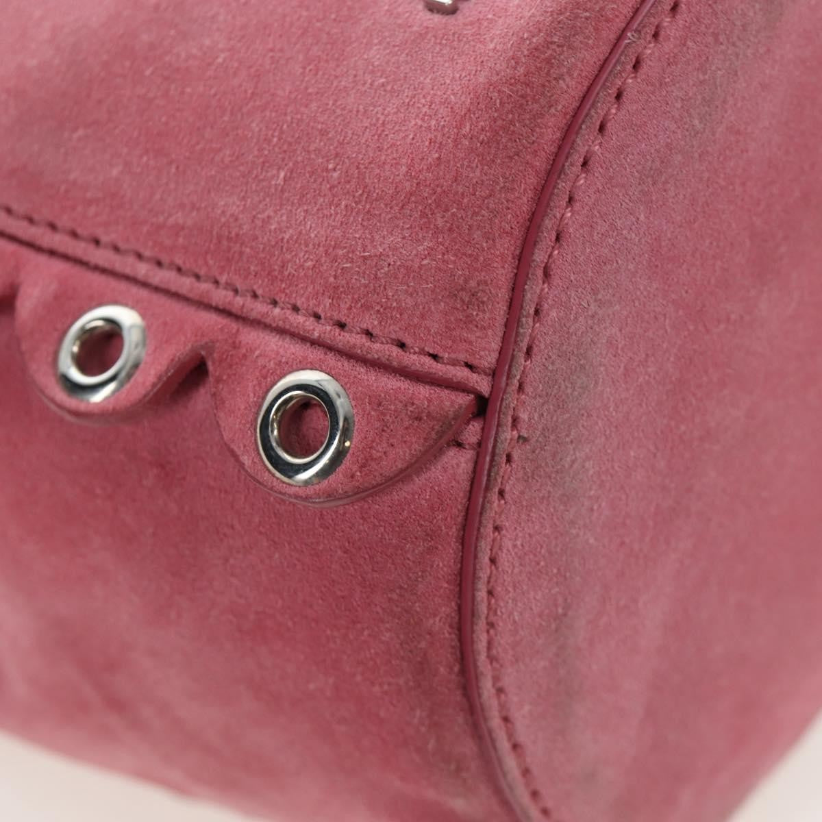 Miu Miu Convertible Bucket Leather with Applique, Pink, Suede, Handbag