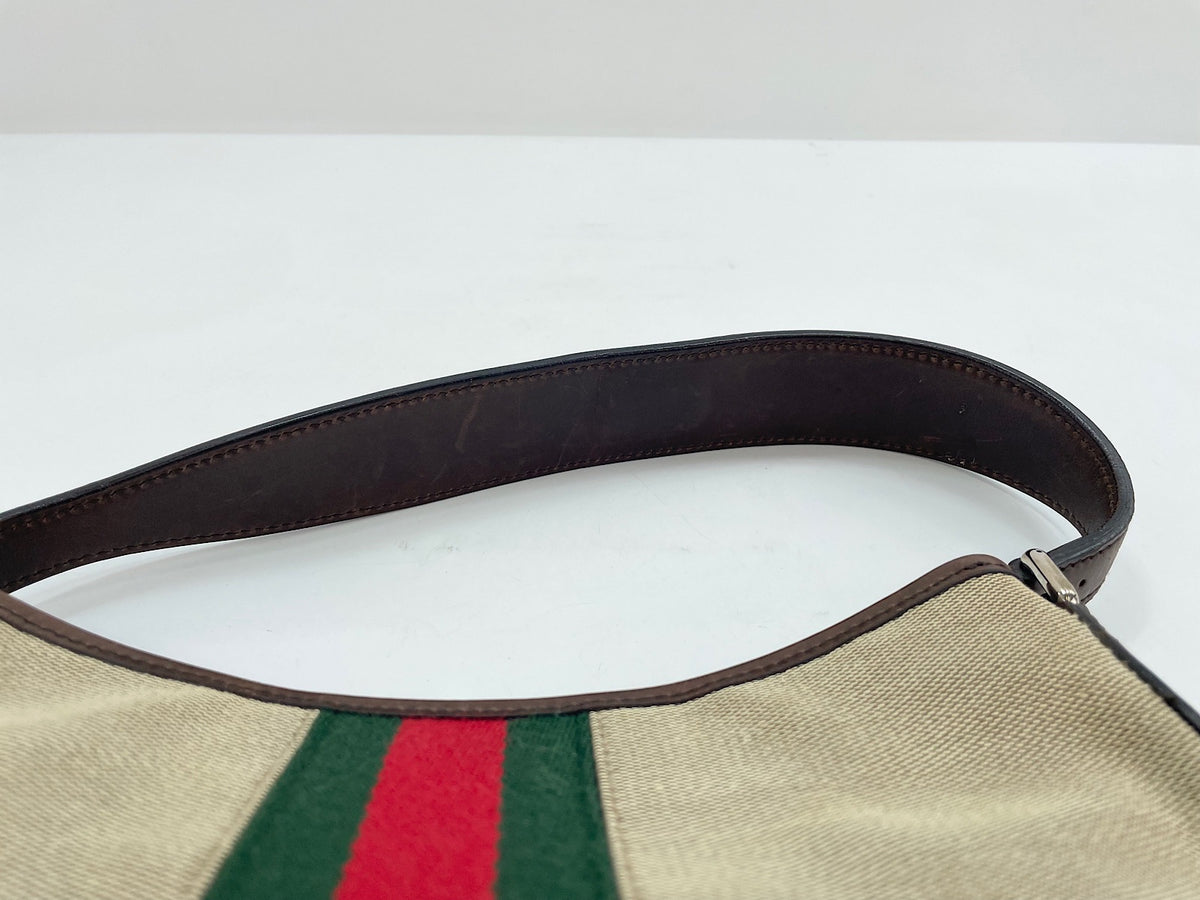 Gucci Reins Web Canvas, Brown, Canvas, Shoulder Bag