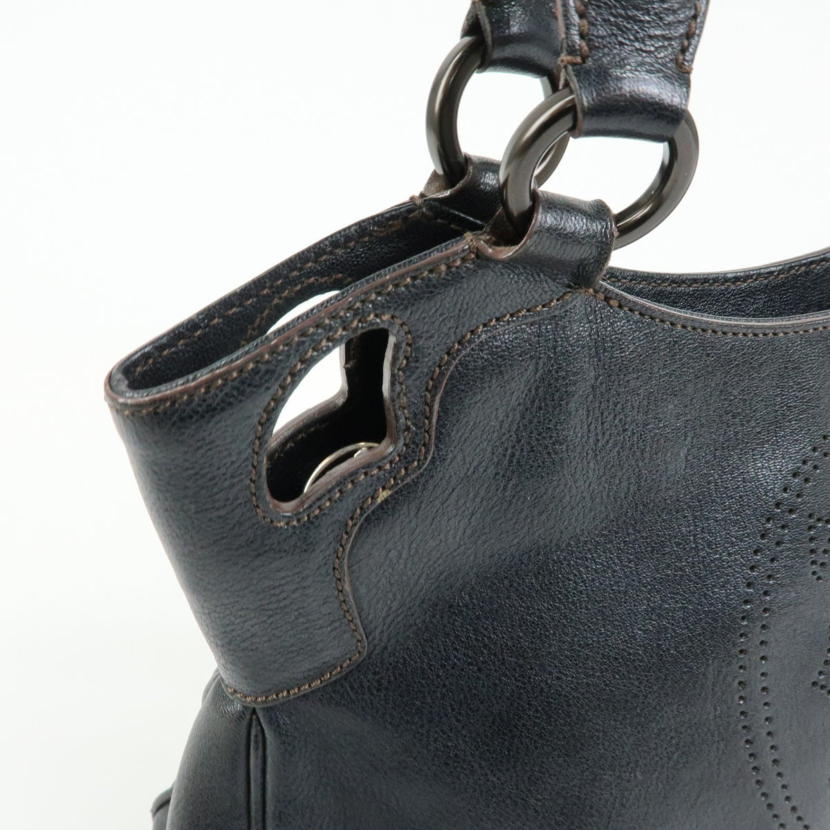 Cartier Marcello Leather, Black, Leather, Handbag