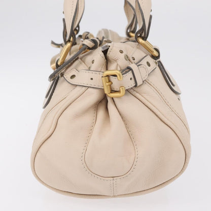 Chloe Paddington Lock Leather, Beige, Leather, Handbag