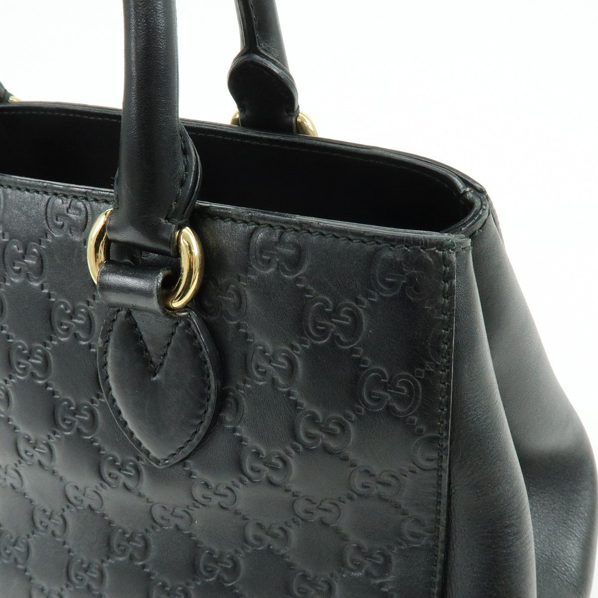 Gucci Soft Signature Convertible Top Handle Guccissima Leather, Black, Leather, Handbag