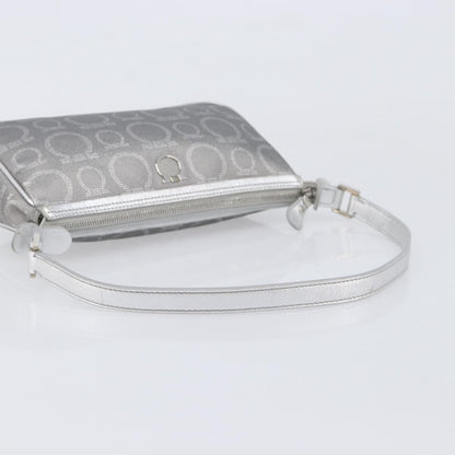 Salvatore Ferragamo Gancini Leather, Silver, Leather, Crossbody Bag
