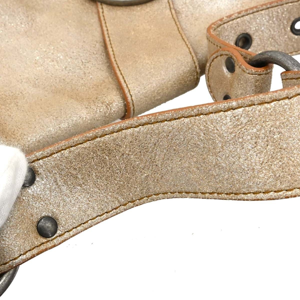 Christian Dior Vintage Gaucho Double Saddle Leather, Gold, Leather, Handbag