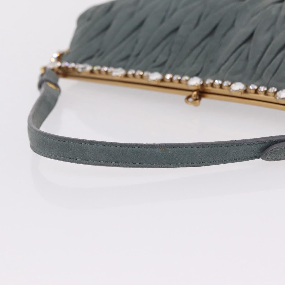 Miu Miu Matelassé Frame Clutch Matelassé Leather, Gray, Suede, Clutch